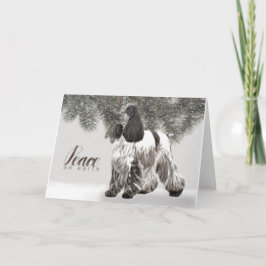 Englisch-Cocker spaniel-Weihnachtskarte Feiertagskarte