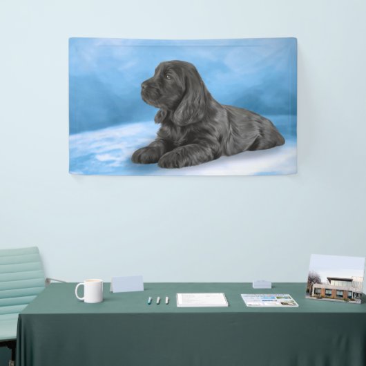 Englisch-Cocker spaniel-Welpe Banner (Messeveranstaltung)