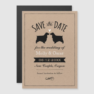 Englisch Cocker Spaniels Hochzeitssache Datum spei Magneteinladung