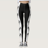 Englisch Cocker Spanisch Design in Schwarz und Wei Leggings (Vorderseite)