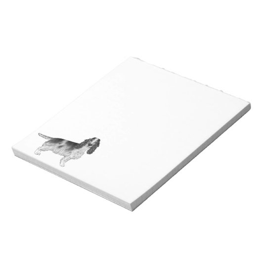 Englisch Cocker Spanisch Design in Schwarz und Wei Notizblock (Rotiert)