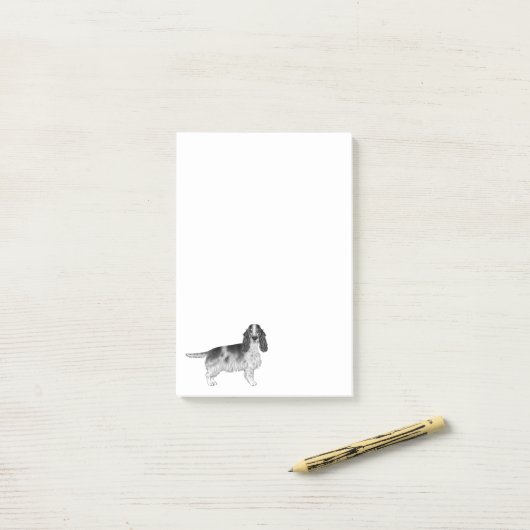 Englisch Cocker Spanisch Design in Schwarz und Wei Post-it Klebezettel (Auf Schreibtisch)