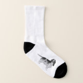 Englisch Cocker Spanisch Design in Schwarz und Wei Socken (Links - Innen)