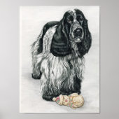 Englisch Cocker Spanisch Dog Art Print Poster (Vorne)
