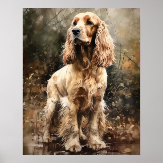 Englisch Cocker Spanisch Dog Art Print Poster (Vorne)