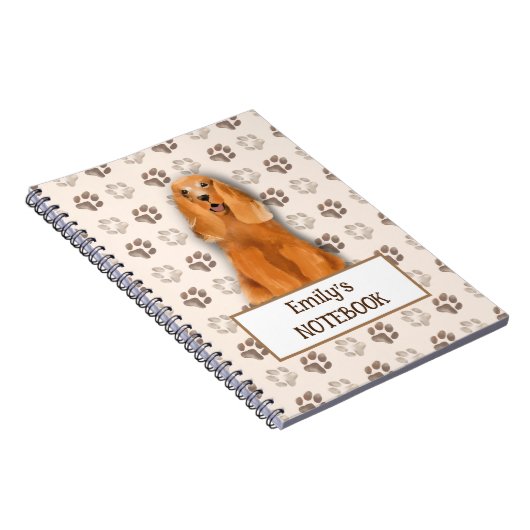 Englisch Cocker Spanisch Hundeboot anpassbar Notizblock (Rechte Seite)