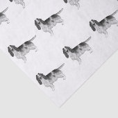 Englisch Cocker Spanisch in Schwarz-Weiß-Muster Seidenpapier (Ausschnitt)