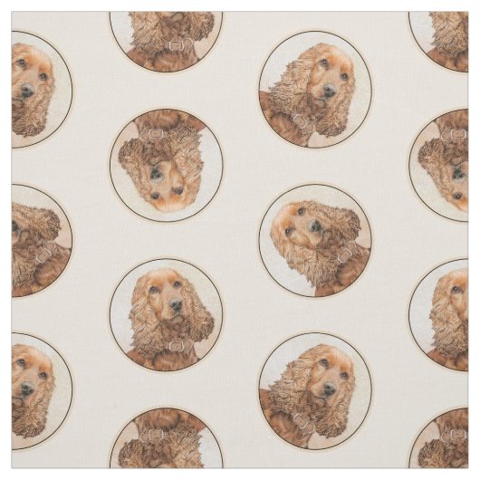Englisch Cocker Spanisch Malerei Original Hunde Ku Stoff (Muster)