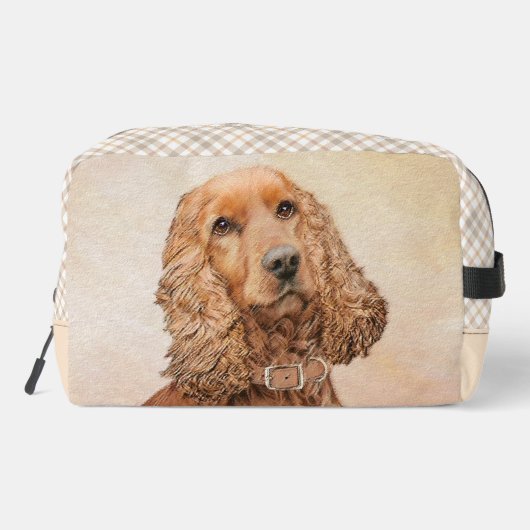Englisch Cocker Spanisch Malerei Original Hunde Ku Waschbeutel (Rückseite)