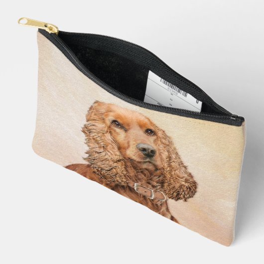 Englisch Cocker Spanisch Malerei Original Hunde Ku Zubehörtasche (Offen)