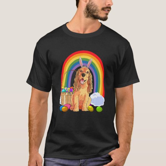 Englisch Cocker Spanisch Ostereier Bunny Rabbit T-Shirt (Vorderseite)