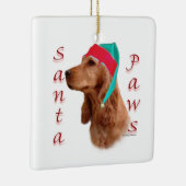 Englisch Cocker Spanisch (rot) Santa Paws Keramikornament (Rechts)