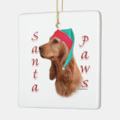 Englisch Cocker Spanisch (rot) Santa Paws Keramikornament (Links)