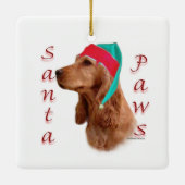 Englisch Cocker Spanisch (rot) Santa Paws Keramikornament (Rückseite)