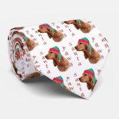 Englisch Cocker Spanisch (rot) Santa Paws Krawatte (Gerollt)