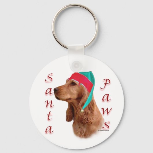 Englisch Cocker Spanisch (rot) Santa Paws Schlüsselanhänger (Vorderseite)