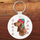 Englisch Cocker Spanisch (rot) Santa Paws Schlüsselanhänger (Rückseite)