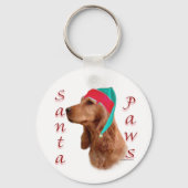 Englisch Cocker Spanisch (rot) Santa Paws Schlüsselanhänger (Rückseite)