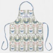 Englisch Country Floral Blue and White Großmutter Schürze (Vorderseite)