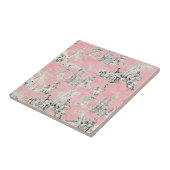 Englisch Country Pink & Black Toile Tile Fliese (Seite)