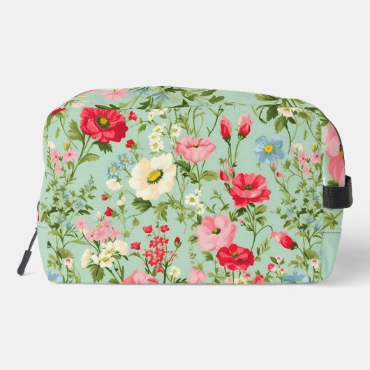 Englisch Country Wildblume Mit Monogramm Waschbeutel (Rückseite)