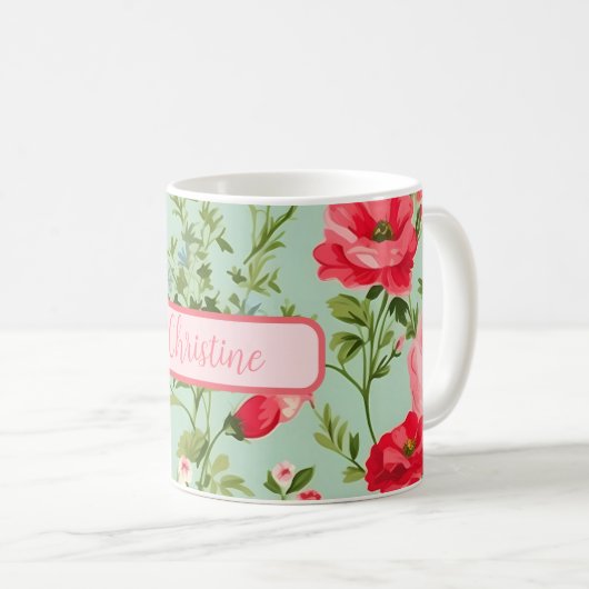 Englisch Country Wildblume Personalisiert Kaffeetasse (VorderseiteRechts)