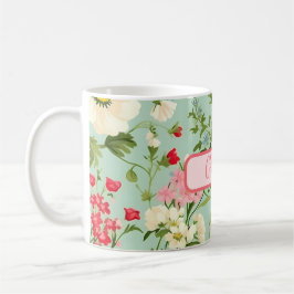 Englisch Country Wildblume Personalisiert Kaffeetasse