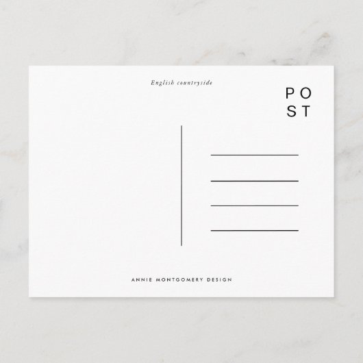 Englisch Countryside England Watercolor Travel Einladungspostkarte (Rückseite)