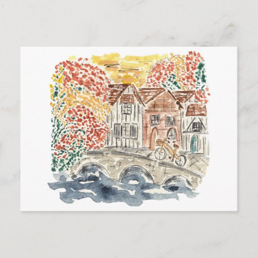 Englisch Countryside England Watercolor Travel Einladungspostkarte (Vorderseite)