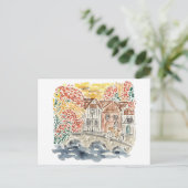 Englisch Countryside England Watercolor Travel Einladungspostkarte (Stehend Vorderseite)