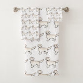 Englisch Cream Golden Retriever Cartoon Dog Muster Badhandtuch Set (Insitu)