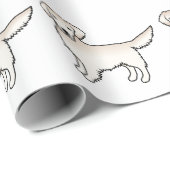 Englisch Cream Golden Retriever Cartoon Dog Muster Geschenkpapier (Rolleneckpunkt)