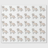Englisch Cream Golden Retriever Cartoon Dog Muster Geschenkpapier (Flach)