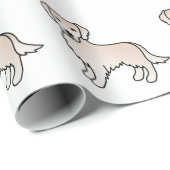 Englisch Cream Golden Retriever Cartoon Dog Muster Geschenkpapier (Rolleneckpunkt)
