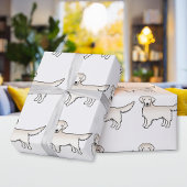 Englisch Cream Golden Retriever Cartoon Dog Muster Geschenkpapier