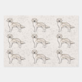 Englisch Cream Golden Retriever Cartoon Dog Muster Geschenkpapier Set (Vorderseite)