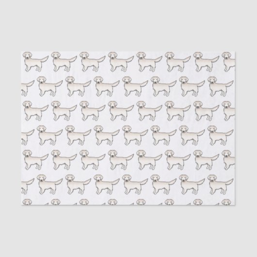 Englisch Cream Golden Retriever Cartoon Dog Muster Seidenpapier (Vorderseite)