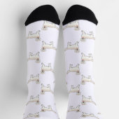 Englisch Cream Golden Retriever Cartoon Dog Muster Socken (Oben)