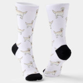 Englisch Cream Golden Retriever Cartoon Dog Muster Socken (Gewinkelt)