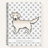 Englisch Cream Golden Retriever Cartoon Dog & Name Notizblock (Vorderseite)