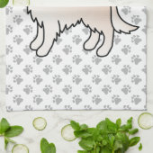 Englisch Cream Golden Retriever Cartoon Dog & Paws Geschirrtuch (Gefaltet)