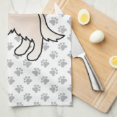 Englisch Cream Golden Retriever Cartoon Dog & Paws Geschirrtuch (Viertel Falte)