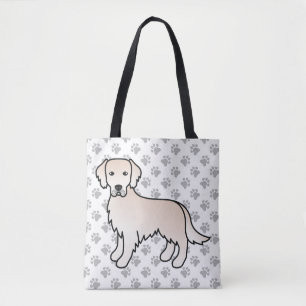 Englisch Cream Golden Retriever Cartoon Dog & Paws Tasche
