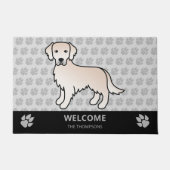Englisch Cream Golden Retriever Dog & Custom Text Fußmatte (Vorderseite)