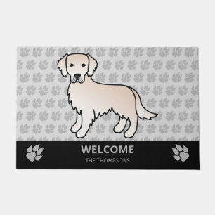 Englisch Cream Golden Retriever Dog & Custom Text Fußmatte