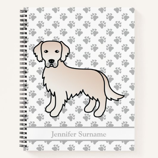 Englisch Cream Golden Retriever Dog & Custom Text Notizblock (Vorderseite)