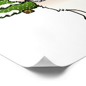 Englisch Cream Golden Retriever im Winter & Bäume Poster (Ecke)