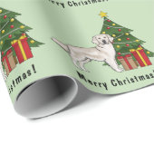 Englisch Cream Golden Retriever und Weihnachtsbaum Geschenkpapier (Rolleneckpunkt)