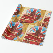 Englisch Double Decker Bus Geschenkpapier (Ungerollt)
