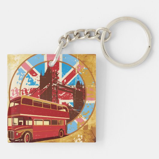 Englisch Double Decker Bus Schlüsselanhänger (Rückseite)